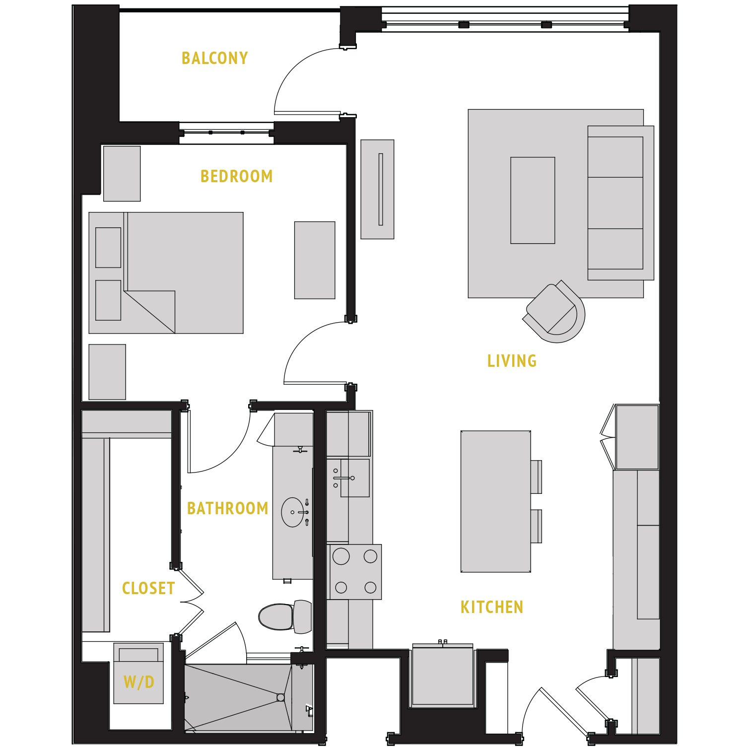 A7 Floor Plan at The Case Building Apartments in Deep Ellum, Dallas, Texas